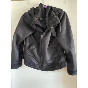 NSF lined moto jacket with hood